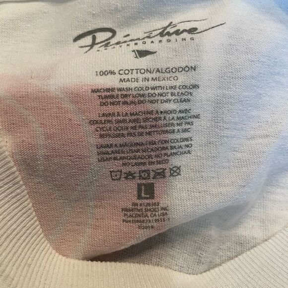 ⚡️ Primitive Long White Sleeve Tee Shirt ~ Size L ⚡️ - Picture 5 of 5